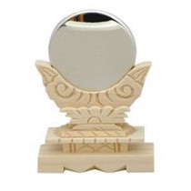 （まとめ）フィットポスト 木製神鏡 2寸 1個【×5セット】