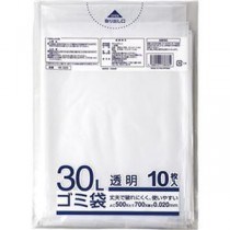 （まとめ）クラフトマン 業務用透明メタロセン配合厚手ゴミ袋 30L HK-025 1セット（600枚：10枚×60パック）【×3セット】