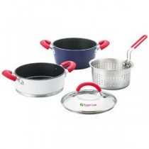 スイート リーフ 両手鍋20cm&蒸し器&ザルセット 6151-013