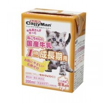〔まとめ〕 キャットフード ペットフード キャティーマン ねこちゃんの国産牛乳 1歳までの成長期用 200ml 24セット 猫用品【代引不可】