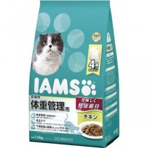 〔まとめ〕 キャットフード ペットフード IAMS アイムス 成猫用 体重管理用 チキン 1.5kg 3セット 猫用品 ペット用品【代引不可】