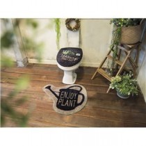 オカトー &Green トイレ2点セット（ふたカバー・マット） U型・O型用 ENJOY PLANT