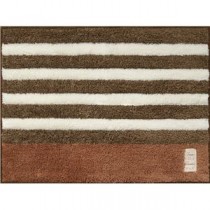 （まとめ） オカトー ふわもこバスマット 約45×60cm ブラウンボーダー 【×2セット】