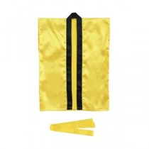 （まとめ）サテンハッピ 袖なし（帯付）金 J【×10セット】