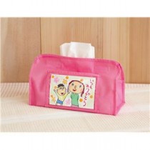 （まとめ）プレゼントティッシュカバー（ピンク）【×20セット】