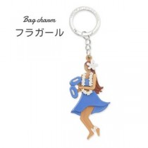 【3個セット】バッグチャーム フラガール（ブルー）