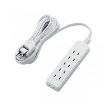 エレコム スイングプラグ電源タップ6個口 ホワイト 2.0m T-S02-2620WH 1セット（10個）