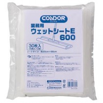 （まとめ）山崎産業 業務用ウェットシートE 600 20×66cm 1パック（30枚：15枚×2袋） 【×3セット】