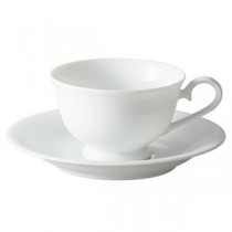 （まとめ）いちがま 白磁丸反兼用高台碗皿 1セット（5客） コーヒー・紅茶両用 【×3セット】