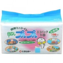 （まとめ）ケンユー 携帯ミニトイレ プルプル 18AP-20 1パック（18個） 【×3セット】