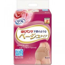 （まとめ）リブドゥコーポレーション リフレ はくパンツ 下着のようなベージュタイプ M 1パック（24枚） 【×5セット】