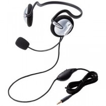 （まとめ）エレコム ヘッドセット（4極両耳ネックバンド） シルバー HS-NB05TSV 1個 【×5セット】