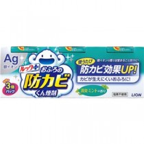 （まとめ）ライオン ルックプラスおふろの防カビくん煙剤 消臭ミントの香り 1パック（3個） 【×5セット】