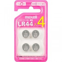（まとめ）マクセル アルカリボタン電池 1.5V LR44 4BS 1パック（4個） 【×10セット】