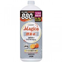 （まとめ）ライオン CHARMY Magica酵素プラス フルーティオレンジの香り つめかえ用 大型 880ml 1本 【×10セット】