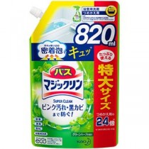 （まとめ）花王 バスマジックリン 泡立ちスプレー SUPER CLEAN グリーンハーブの香り つめかえ用 820ml 1個 【×10セット】