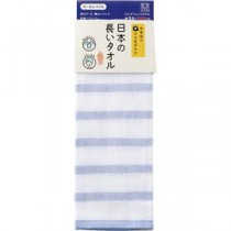 （まとめ）林 日本の長いタオル ガーゼ ボーダー ネイビー FJ203709 1枚 【×10セット】