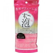 （まとめ）東和産業 すご泡IV ナイロンタオル やわらかめ ピンク 1枚 【×10セット】