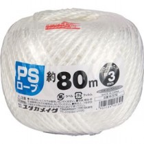 （まとめ）ユタカメイク PSロープ 玉巻 3mm×80m M-576 1巻 【×50セット】