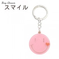 【2個セット】バッグチャーム スマイル（ピンク）