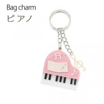 【2個セット】バッグチャーム ピアノ（ピンク）