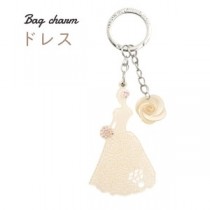 【2個セット】バッグチャーム ドレス（ホワイト）