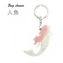 【2個セット】バッグチャーム 人魚（ピンク×ブルー）