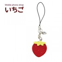 【10個セット】携帯ストラップ いちご（レッド）
