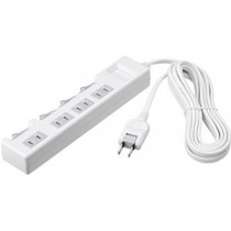 バッファロー（サプライ） 2ピン式電源タップ 個別スイッチ/ほこり防止シャッター付/4個口/3.0m ホワイト BTCSHWJT2430WH