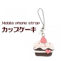 【3個セット】携帯ストラップ カップケーキ（ダークブラウン）