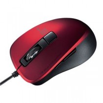 サンワサプライ 静音有線ブルーLEDマウス（5ボタン） レッド MA-BL156R