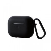 エレコム AirPods Pro対応アクセサリ シリコンケース コネクタキャップ カラビナ付 ブラック AVA-AP2SCBK