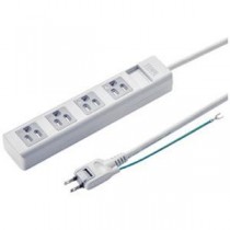 （まとめ）サンワサプライ シャッタータップ 4個口 2.5m TAP-SH3425MG【×3セット】