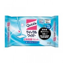 （まとめ） 花王 クイックルワイパー 立体吸着ウエットシート 16枚入 【×5セット】