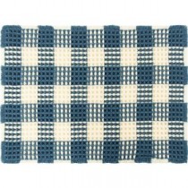 （まとめ） Ag+ 抗菌 ワッフルバスマット 約45×60cm ブルー 【×2セット】