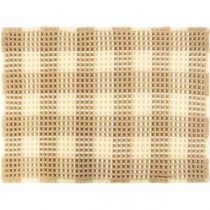 （まとめ） Ag+ 抗菌 ワッフルバスマット 約45×60cm ベージュ 【×2セット】