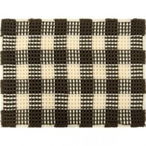 （まとめ） Ag+ 抗菌 ワッフルバスマット 約45×60cm ブラウン 【×2セット】