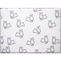 （まとめ） Dick Bruna 吸水水切りマット 約30×40cm うさぎがいっぱい 【×5セット】