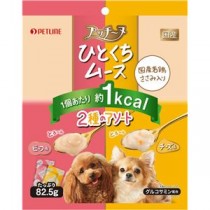 〔まとめ〕 ドッグフード ペットフード プッチーヌ ひとくちムース 国産若鶏ささみ入り2種のアソート 82.5g 10セット ペット用品【代引不可】