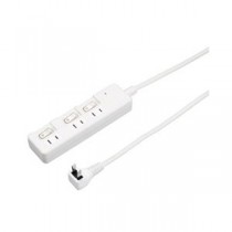 (まとめ）YAZAWA 3個口節電タップ0.3mホワイトH8S3303WH【×3セット】