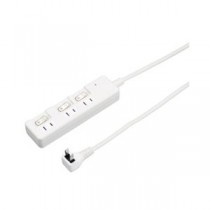 (まとめ）YAZAWA 雷ガード付3個口節電タップ3mホワイトH8KS333WH【×2セット】
