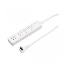 (まとめ）YAZAWA 雷ガード付4個口節電タップ1mホワイトH8KS441WH【×2セット】