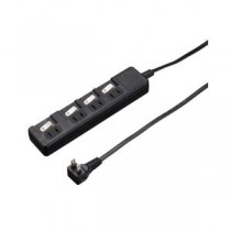 (まとめ）YAZAWA 雷ガード付4個口節電タップ3mブラックH8KS443BK【×2セット】