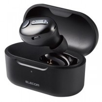 エレコム Bluetoothヘッドセット 片耳（左右対応） 小型 充電ケース付き MEMSマイク 通話可能 音量ボタン付き web会議 ブラック ケース着脱自動ON/OFF LBT-HSC32PCBK
