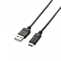 【5個セット】エレコム Type-C/USB-Cケーブル/スマホ用/USB(A-C)/認証品/まとまるケーブル/形状記憶/抗菌/1.0m/ブラック MPA-MAC10NBKX5