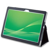 エレコム LAVIE Tab E TE710/KAW ケース カバー 手帳 フラップ レザー 軽量 ハンドホールドベルト付 ブラック TB-N201PLFBK