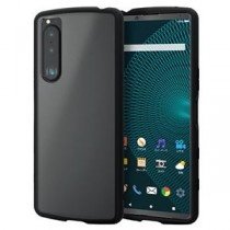 エレコム Xperia 5 III ケース カバー ハイブリッドケース 耐衝撃 薄型 軽量 クリアタイプ ストラップホール付 ブラック PM-X214TSLFCSBK