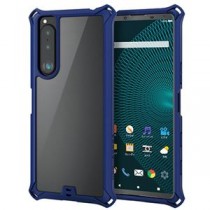 エレコム Xperia 5 III ケース カバー 耐衝撃 ZEROSHOCK ゼロショック ハイブリッドケース クリアタイプ ストラップホール付 ネイビー PM-X214ZEROFCNV