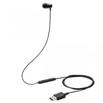 エレコム イヤホン 子供用 片耳 有線 マイク付 高耐久 USB 低音量仕様 ミュートスイッチ付 ブラック HS-KD06UBK