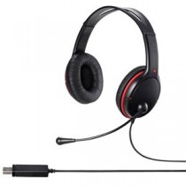 バッファロー 両耳ヘッドバンド式ヘッドセット USB 大型ドライバー搭載 ブラック BSHSHUS300BKZ 1個